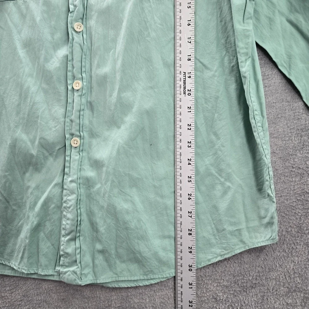 Polo Ralph Lauren Men Button Up Shirt‎ XL Green Twill Beach Long